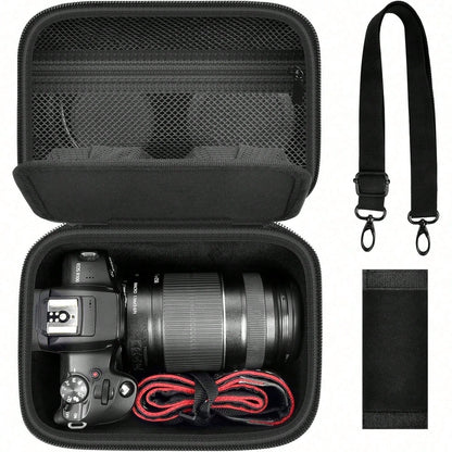 ALKOO Camera Crossbody Bag Compatible With EOS R100 R50 Mirrorless Camera Lens Kit EVA Travel Storage Case For SD Cards Battery Cable Adapter Bag Only