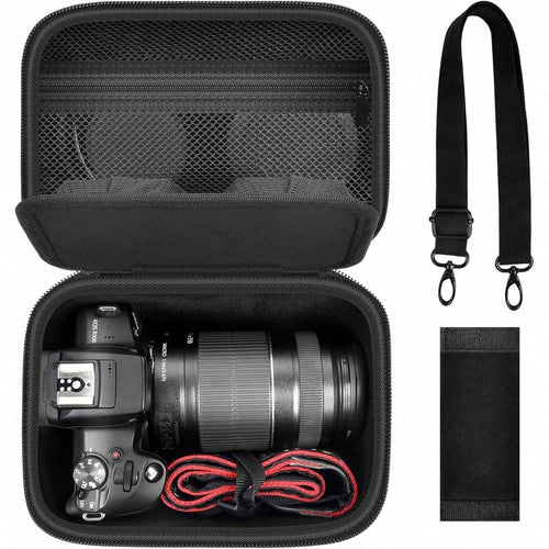 ALKOO Camera Crossbody Bag Compatible With EOS R100 R50 Mirrorless Camera Lens Kit EVA Travel Storage Case For SD Cards Battery Cable Adapter Bag Only