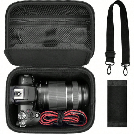ALKOO Camera Crossbody Bag Compatible With EOS R100 R50 Mirrorless Camera Lens Kit EVA Travel Storage Case For SD Cards Battery Cable Adapter Bag Only