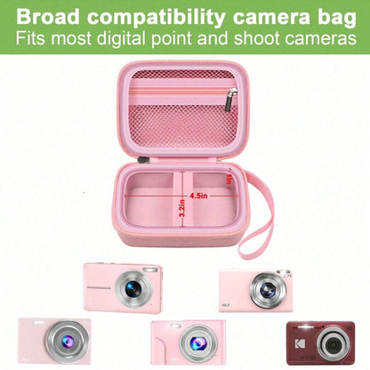 ALKOO Digital Camera Case Compatible With Compact Point Shoot Cameras Portable EVA Storage Bag With Mesh Pocket Handle For Travel Daily Carry Case Only