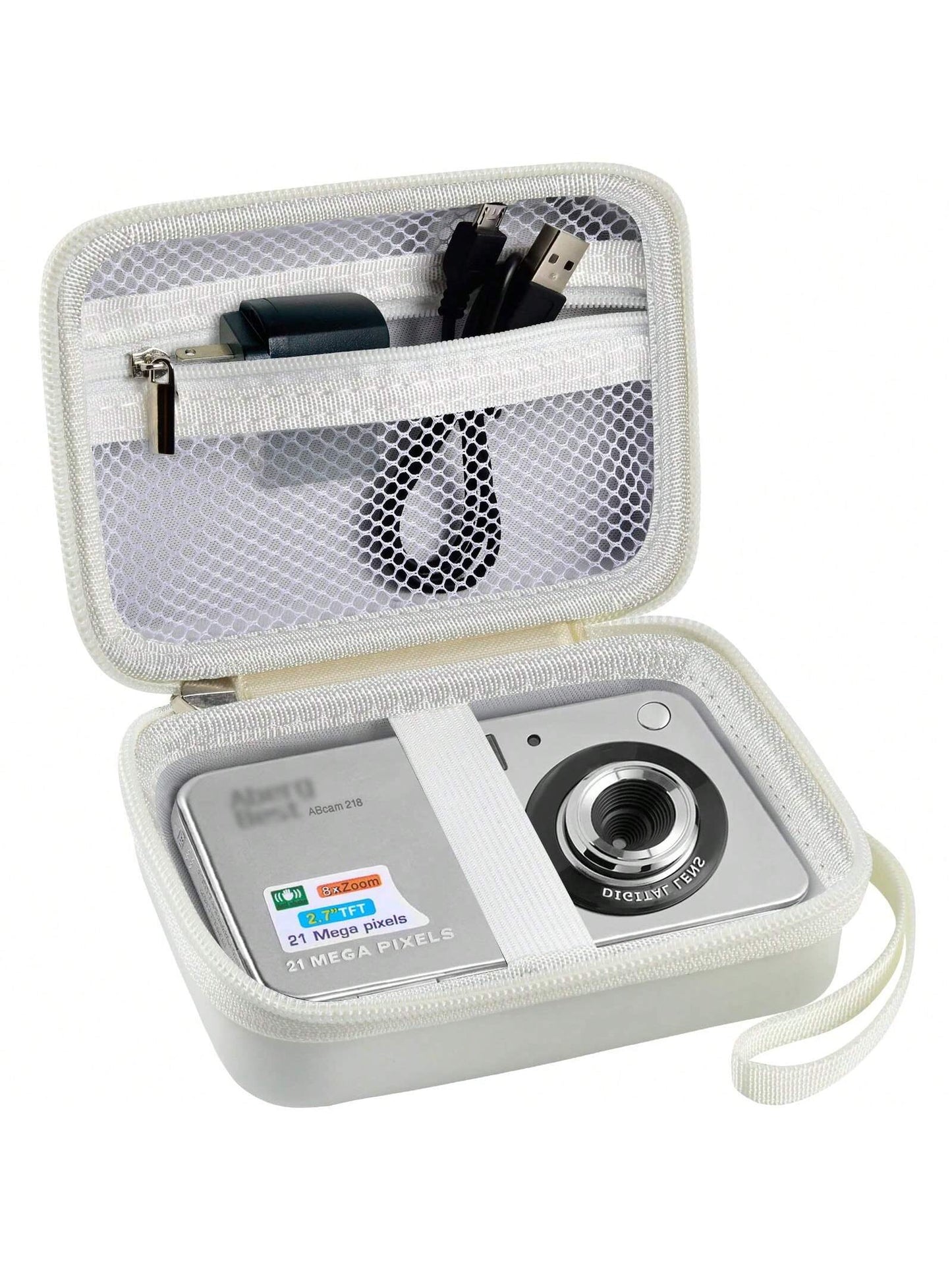 ALKOO Digital Camera Case Compatible With Compact Point Shoot Cameras Portable EVA Storage Bag With Mesh Pocket Handle For Travel Daily Carry Case Only