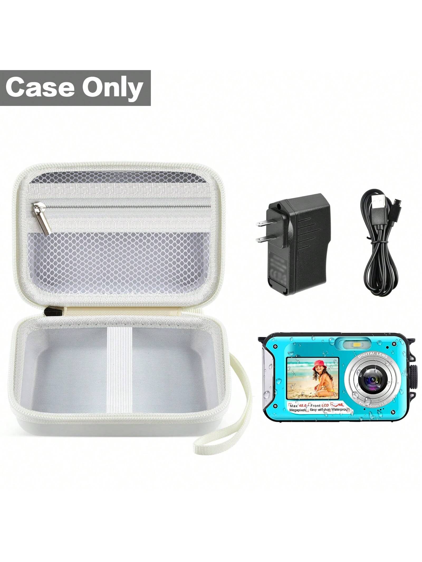 ALKOO Digital Camera Case Compatible With Compact Point Shoot Cameras Portable EVA Storage Bag With Mesh Pocket Handle For Travel Daily Carry Case Only