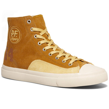 Gold retro high-top sneaker