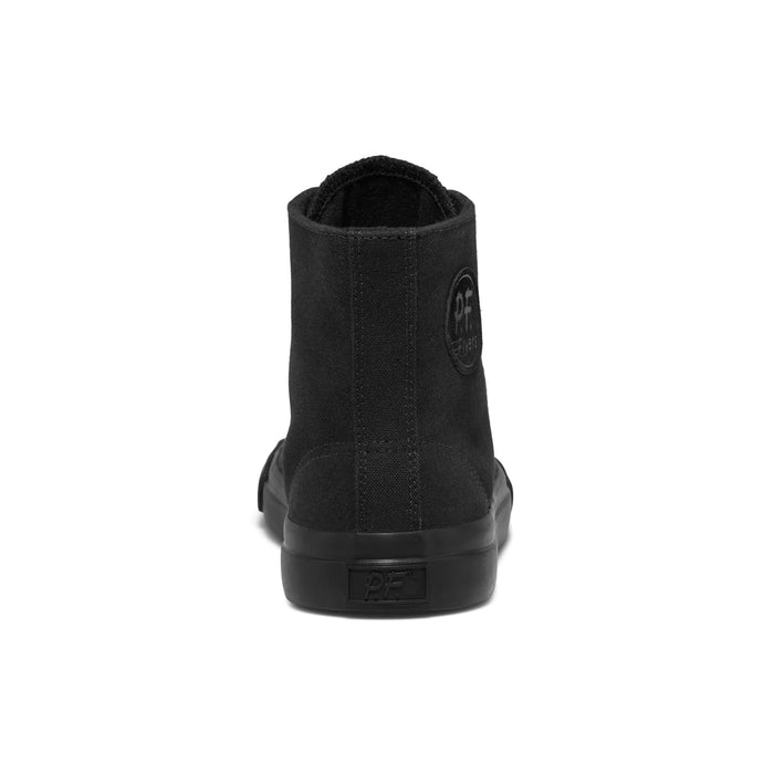 A black canvas high-top sneaker shown on a white background.