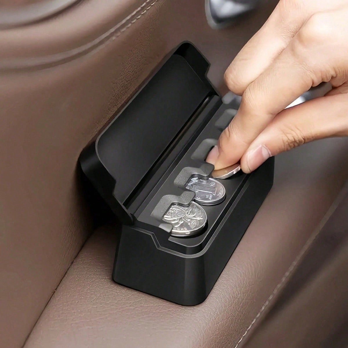 All-In-One Coin Organizer Box- Foldable, Secure Storage For Various Coins, Ideal Car Console Accessory And Father's Day Gift