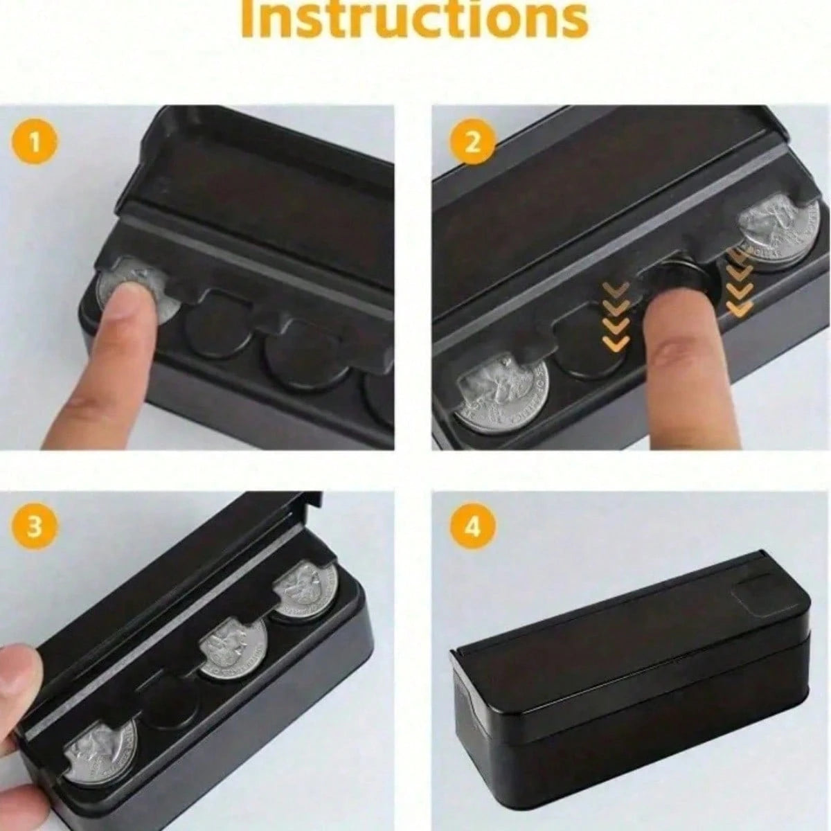 All-In-One Coin Organizer Box- Foldable, Secure Storage For Various Coins, Ideal Car Console Accessory And Father's Day Gift