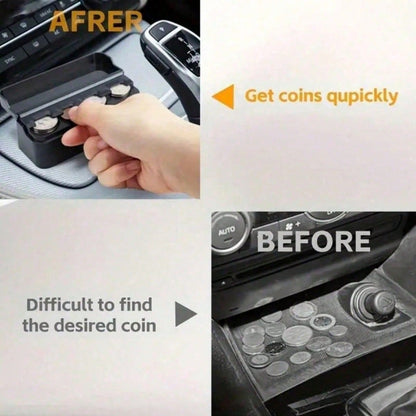 All-In-One Coin Organizer Box- Foldable, Secure Storage For Various Coins, Ideal Car Console Accessory And Father's Day Gift