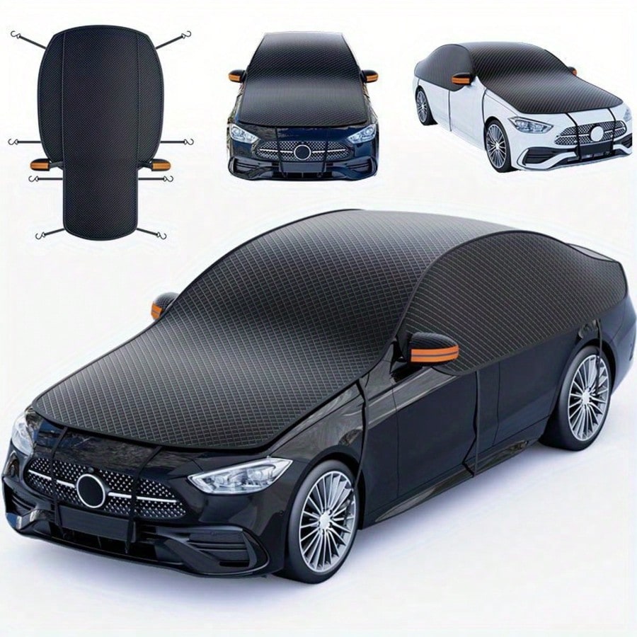 All-Weather Car Windshield & Half-Body Cover| Ultimate Protection Against Snow, Ice, Frost, And UV Rays