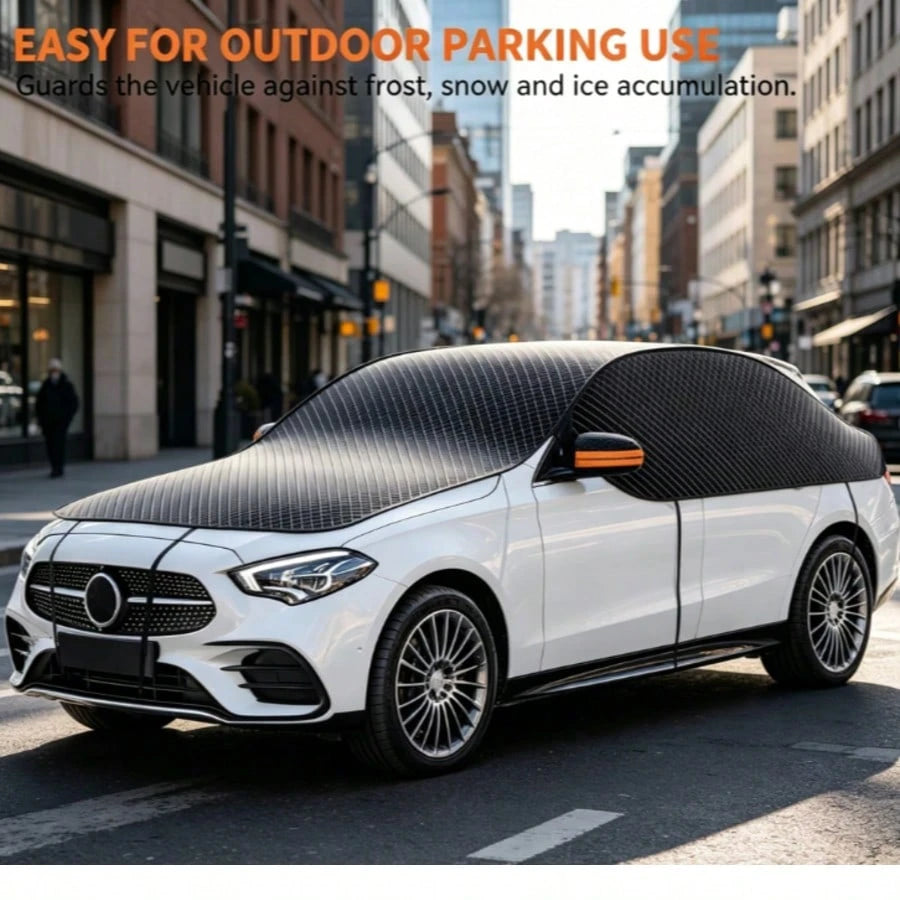 All-Weather Car Windshield & Half-Body Cover| Ultimate Protection Against Snow, Ice, Frost, And UV Rays