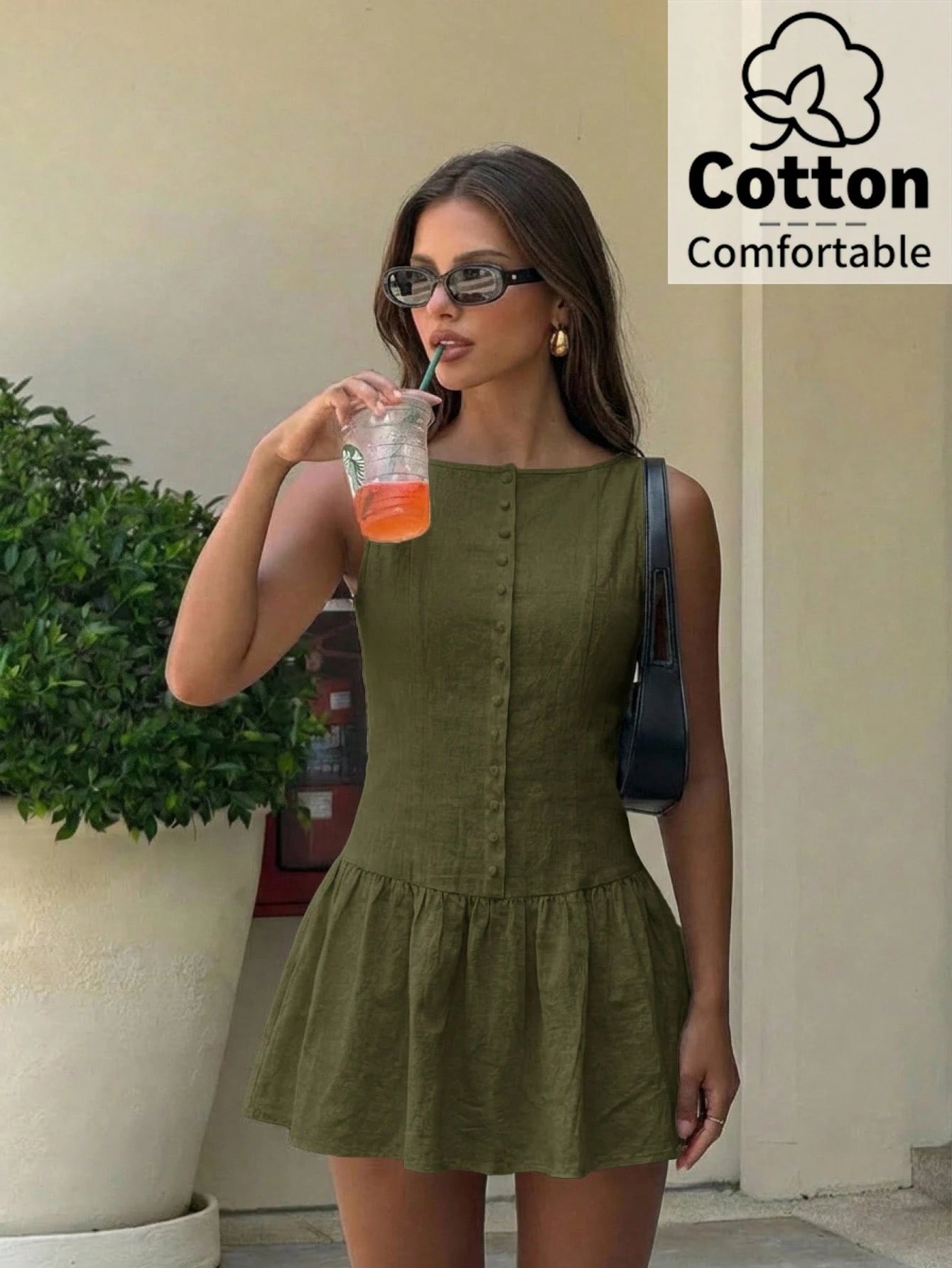 Aloruh Pale Yellow Sleeveless Mini Dress, Elegant Business Casual Short Dress,Parisian Chic,Beige,Summer,Holiday,Vacation,Holiday,Beach Office Wear