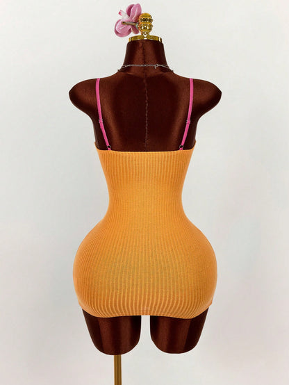Amplova Sports Numeric Color Block Lace Patchwork Bodycon Mini Dress
