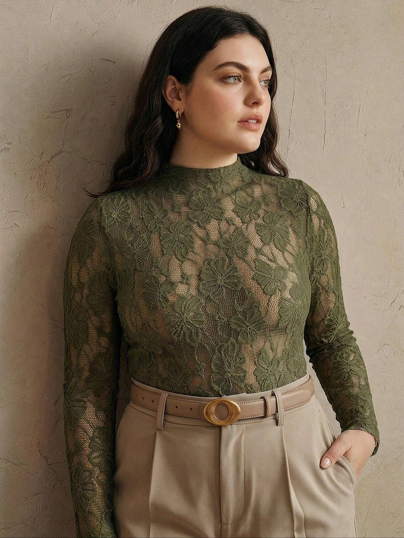 Anewsta Autumn/Winter Vintage Floral Lace Top