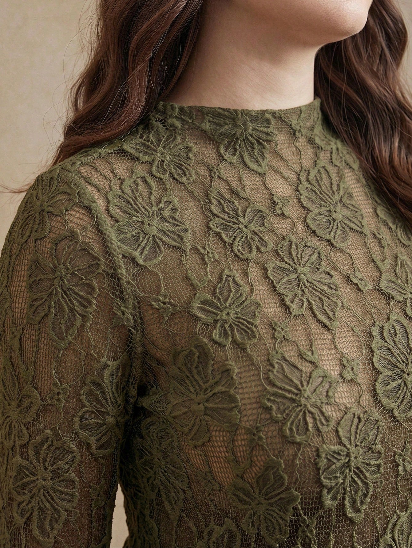 Anewsta Autumn/Winter Vintage Floral Lace Top