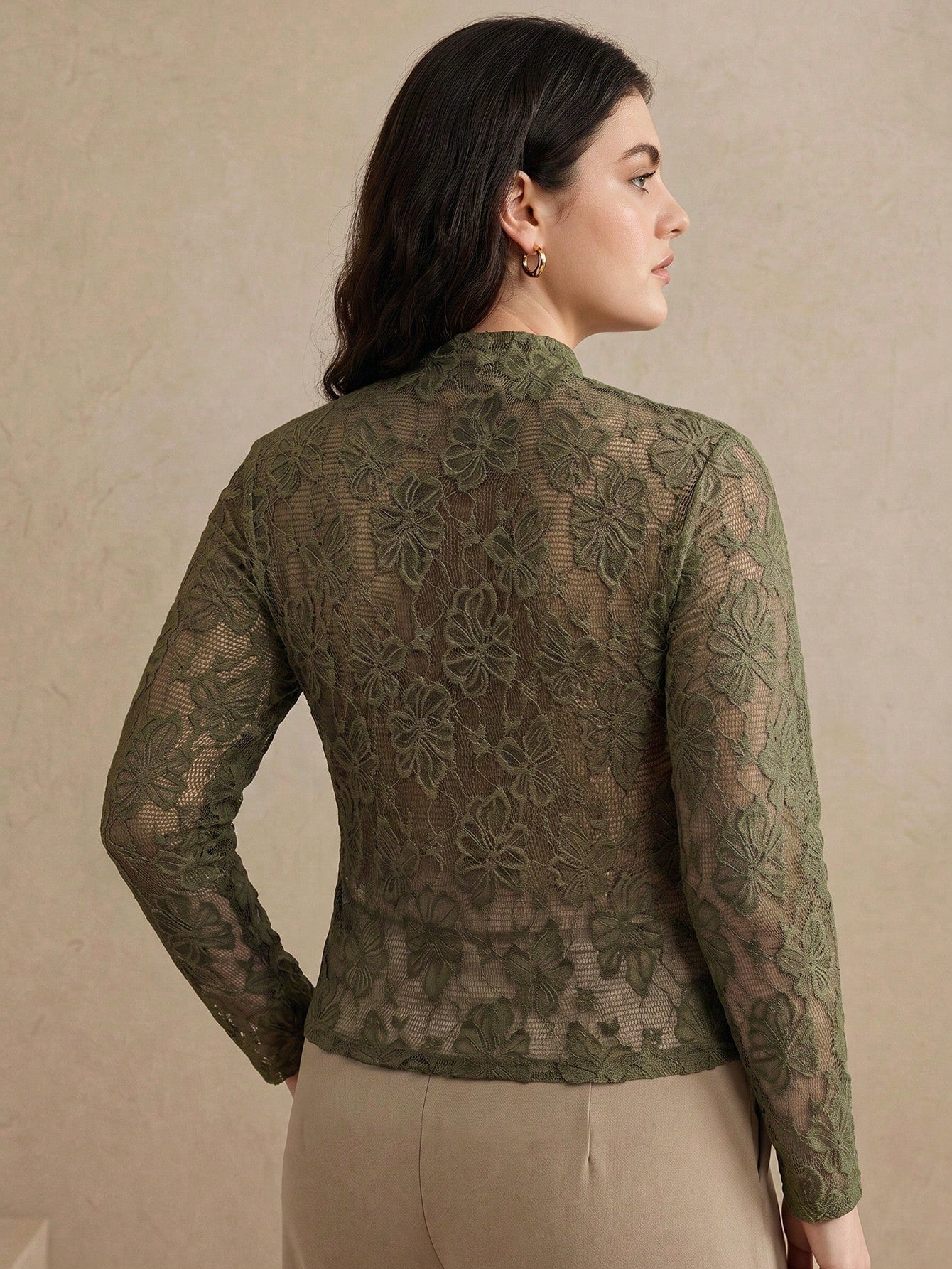Anewsta Autumn/Winter Vintage Floral Lace Top