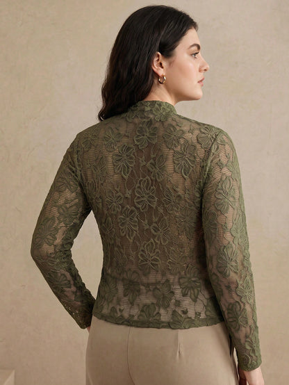 Anewsta Autumn/Winter Vintage Floral Lace Top