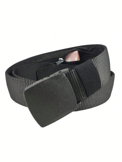Anti-Theft Travel Cash Belt Bag,Outdoor Money Hiding Security Belt With Zipper,Men Waist Strap With Secret Pocket Travel Fanny Pack Sport Waist Bag