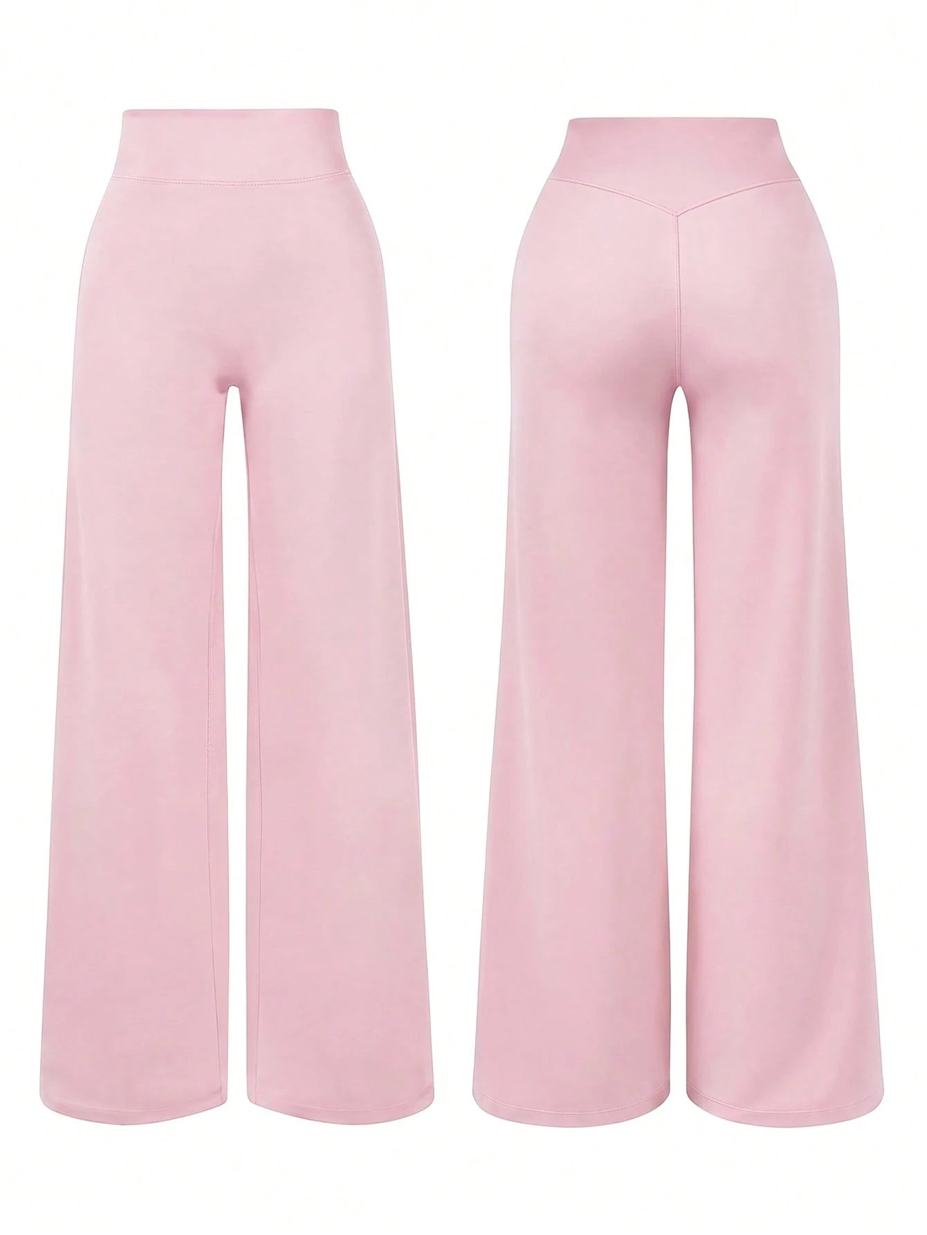 Aoqta Sports Women's Casual Kint Wide Leg Pants,Basic Solid Color High Waist Butt-Lifting Long Pants,For Yoga,Gym,Running,Workout,Daily Outfit