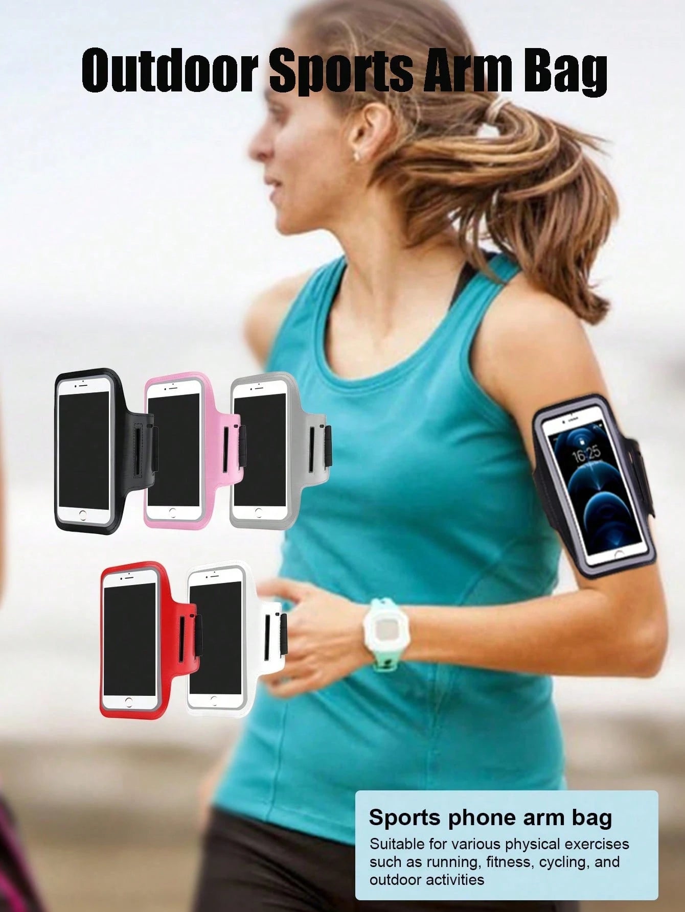 Arm Phone Holder Bag For Running & Fitness, Suitable For IPhone 15/14/13/12/11 Pro Max/XS/XR/X/8/7/6 Plus/SE/Mini, Galaxy Ultra Edge/S24/S23/S22/S21/S20/Note 20/10, With Storage Pouch & Armband, Ideal