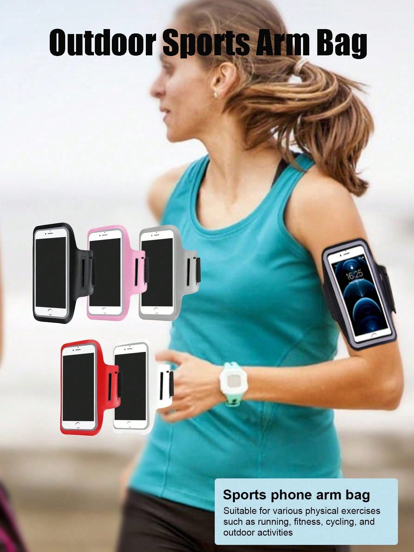 Arm Phone Holder Bag For Running & Fitness, Suitable For IPhone 15/14/13/12/11 Pro Max/XS/XR/X/8/7/6 Plus/SE/Mini, Galaxy Ultra Edge/S24/S23/S22/S21/S20/Note 20/10, With Storage Pouch & Armband, Ideal