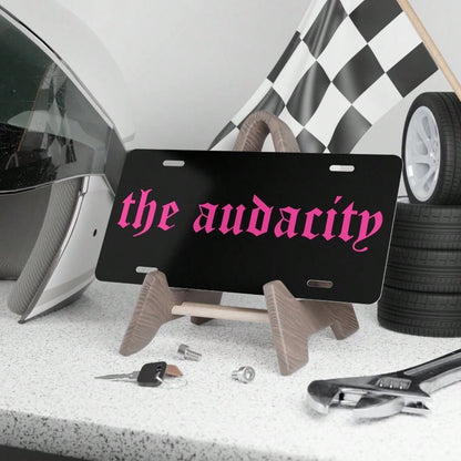 Available Decoration Only, Car PThe Audacity Pink Gothic Font Car License Plate-6X12 Inch Aluminum, Easy To Install, Humorous Decorations, Suitable, Trucks, SUV-Gen Z Idea, Car Decoration, Humor Plaqu