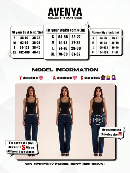 Avenya Women's Fashion U-Neck Rivet Decor Camisole Top, Summer