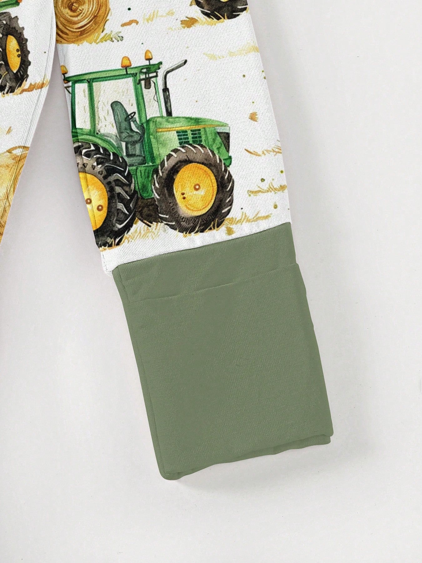 Baby Bamboo Fiber Zip-Up, Farm Car Harvester Print Romper, All-Season Knit Fabric Skinny Fit With Zipper Detail, Boy Baby Clothes, Perfect For Outdoor