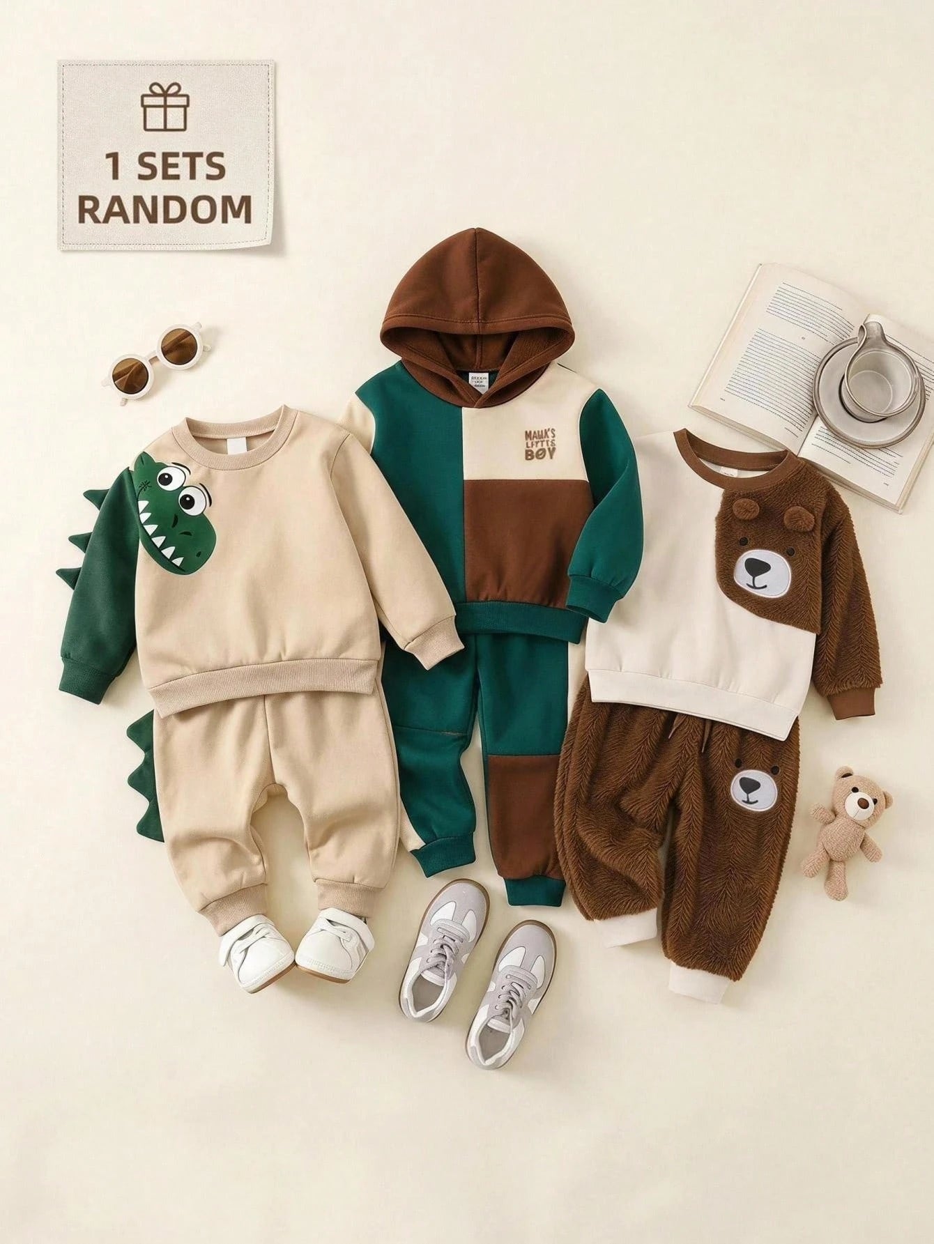Baby Boy Cartoon 3D Dinosaur Pattern Knitted Soft Crew Neck Long Sleeve Pullover Autumn Sweatshirt Colorblock Dinosaur