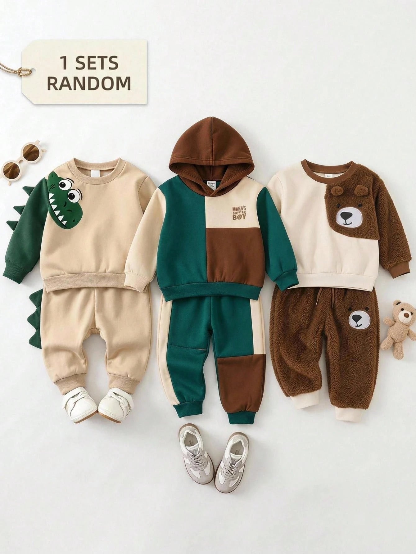 Baby Boy Cartoon 3D Dinosaur Pattern Knitted Soft Crew Neck Long Sleeve Pullover Autumn Sweatshirt Colorblock Dinosaur