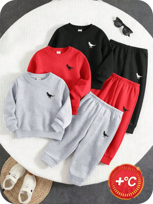 Baby Boy Clothes Baby Boy Fall And Winter Clothes Outfit Set, Sweatshirts, 3pcs/Set Thermal Lined Thickened