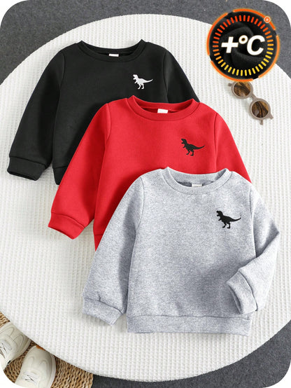 Baby Boy Clothes Baby Boy Fall And Winter Clothes Outfit Set, Sweatshirts, 3pcs/Set Thermal Lined Thickened