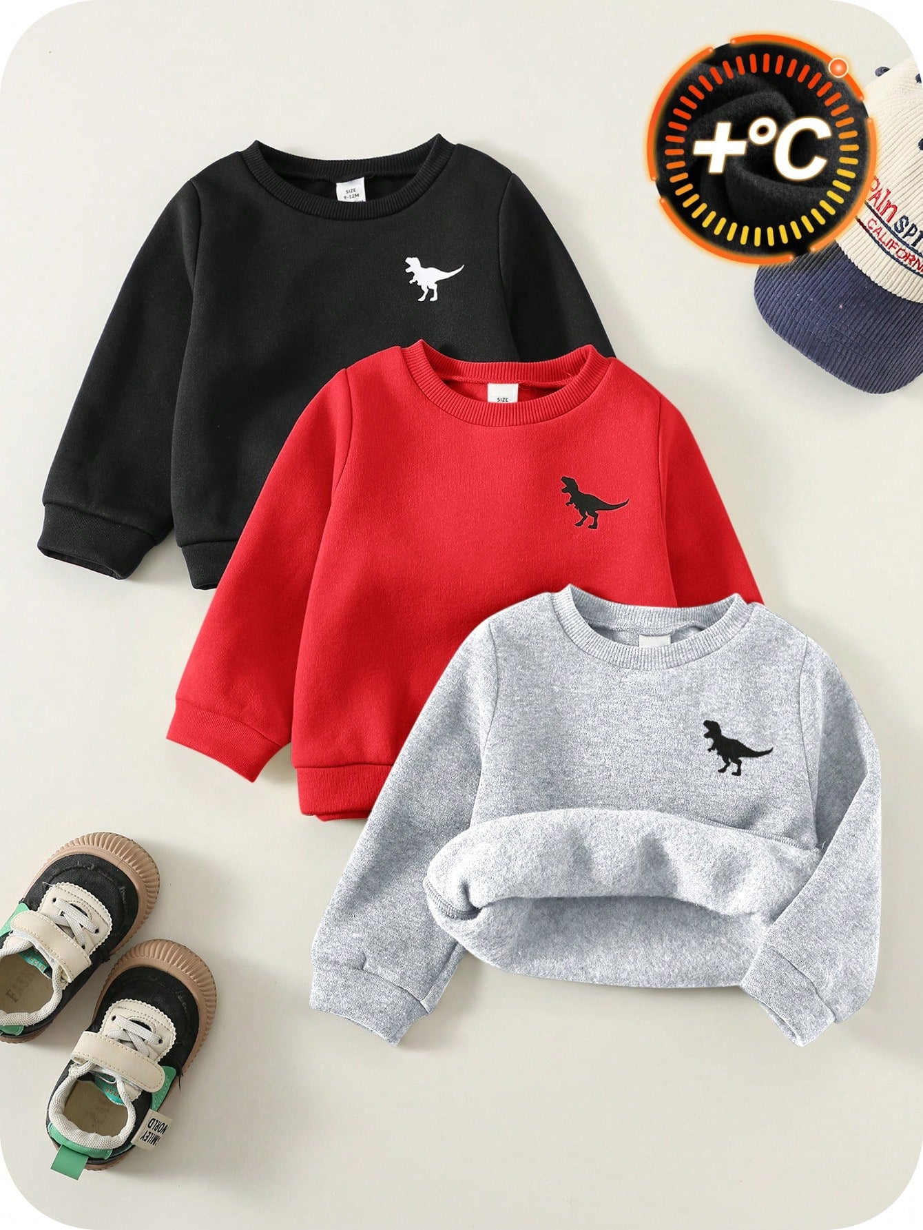 Baby Boy Clothes Baby Boy Fall And Winter Clothes Outfit Set, Sweatshirts, 3pcs/Set Thermal Lined Thickened