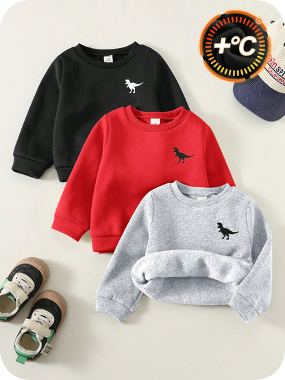 Baby Boy Clothes Baby Boy Fall And Winter Clothes Outfit Set, Sweatshirts, 3pcs/Set Thermal Lined Thickened