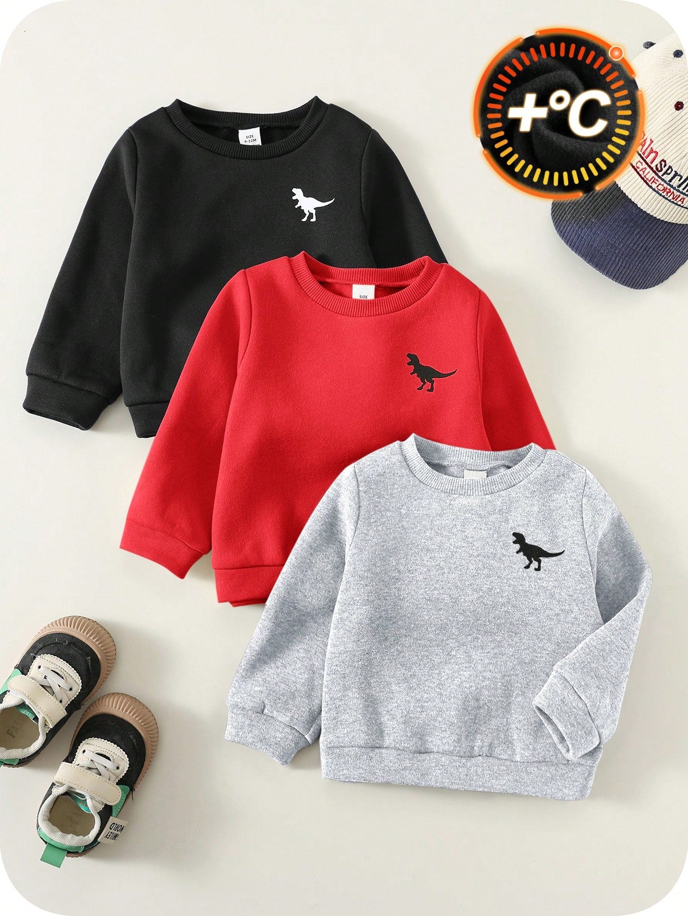 Baby Boy Clothes Baby Boy Fall And Winter Clothes Outfit Set, Sweatshirts, 3pcs/Set Thermal Lined Thickened