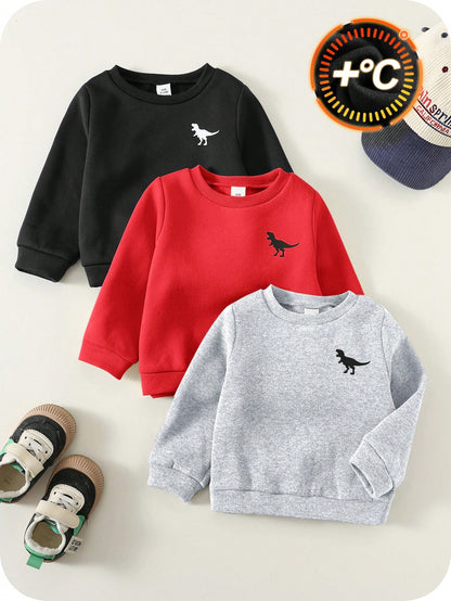 Baby Boy Clothes Baby Boy Fall And Winter Clothes Outfit Set, Sweatshirts, 3pcs/Set Thermal Lined Thickened