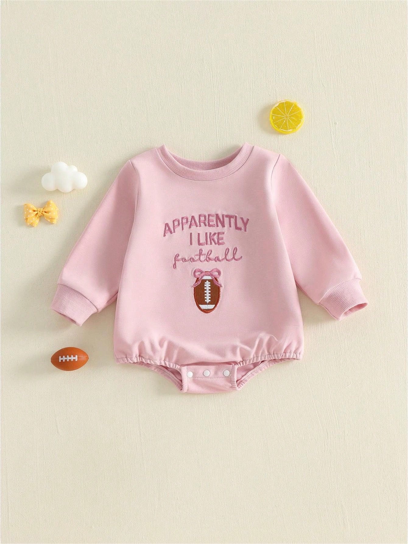 Baby Boy Girl Football Outfits GAME DAY Crewneck Sweatshirt Bubble Romper Oversized Long Sleeve Bodysuit