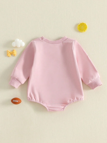 Baby Boy Girl Football Outfits GAME DAY Crewneck Sweatshirt Bubble Romper Oversized Long Sleeve Bodysuit