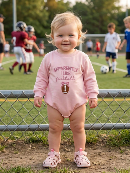 Baby Boy Girl Football Outfits GAME DAY Crewneck Sweatshirt Bubble Romper Oversized Long Sleeve Bodysuit