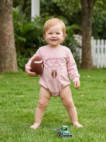 Baby Boy Girl Football Outfits GAME DAY Crewneck Sweatshirt Bubble Romper Oversized Long Sleeve Bodysuit