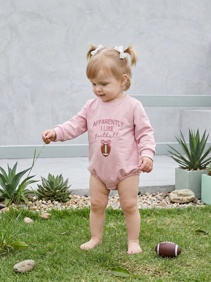 Baby Boy Girl Football Outfits GAME DAY Crewneck Sweatshirt Bubble Romper Oversized Long Sleeve Bodysuit