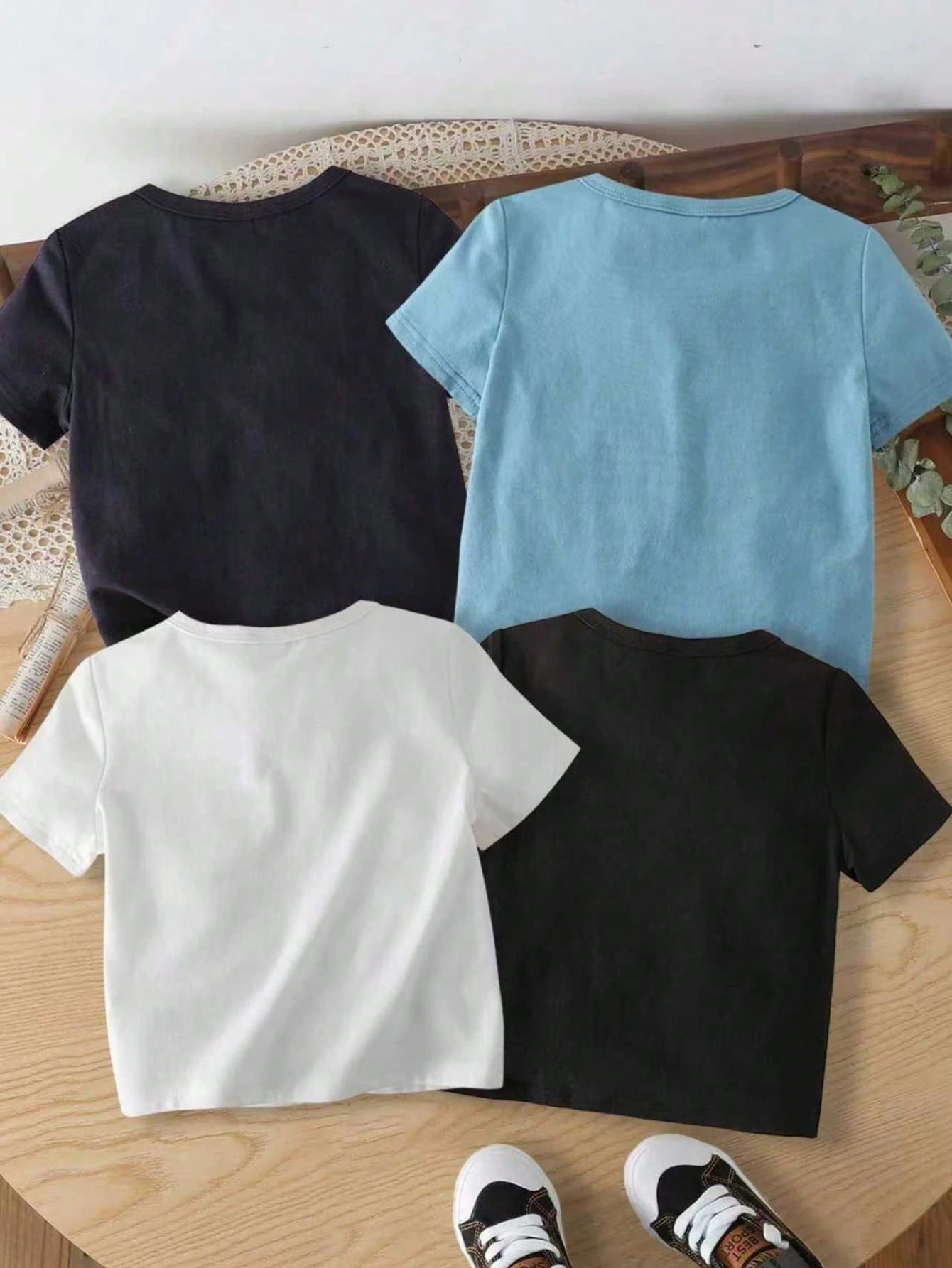 Baby Boy Round Neck Letter & Landscape Print Casual Versatile Daily Wear Short Sleeve Top