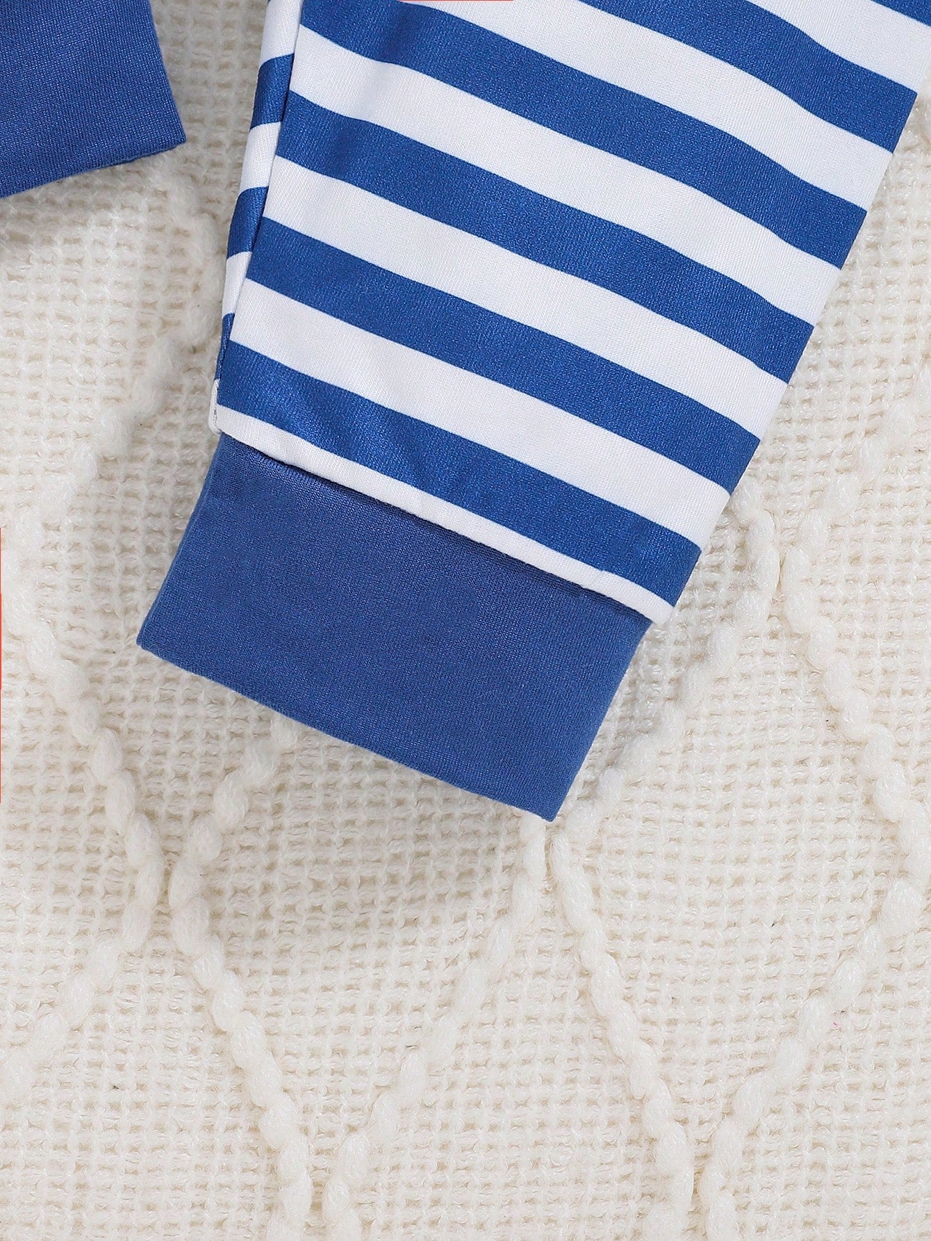 Baby Boy's Long Sleeve Letter Print Sweater, Striped Pants And Beanie 3pcs Outfit, Fall/Winter