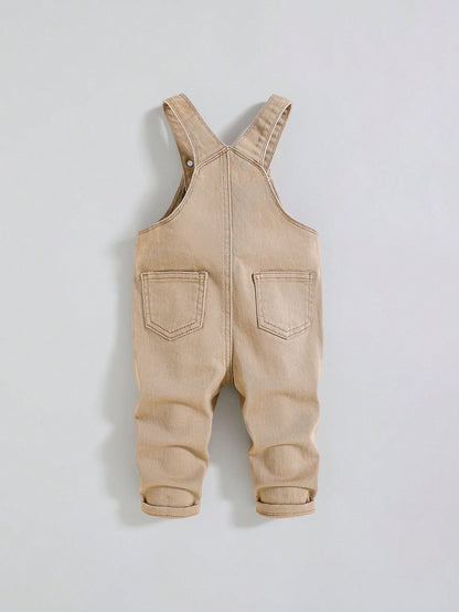 Baby Boys' Casual Cute Bear And Letter Pattern High Elasticity Skinny Denim Overalls Jumpsuit,Casual And Versatile For Baby Baby Spring/Summer Clothes Spring Break Outfit Streetwear Outfits