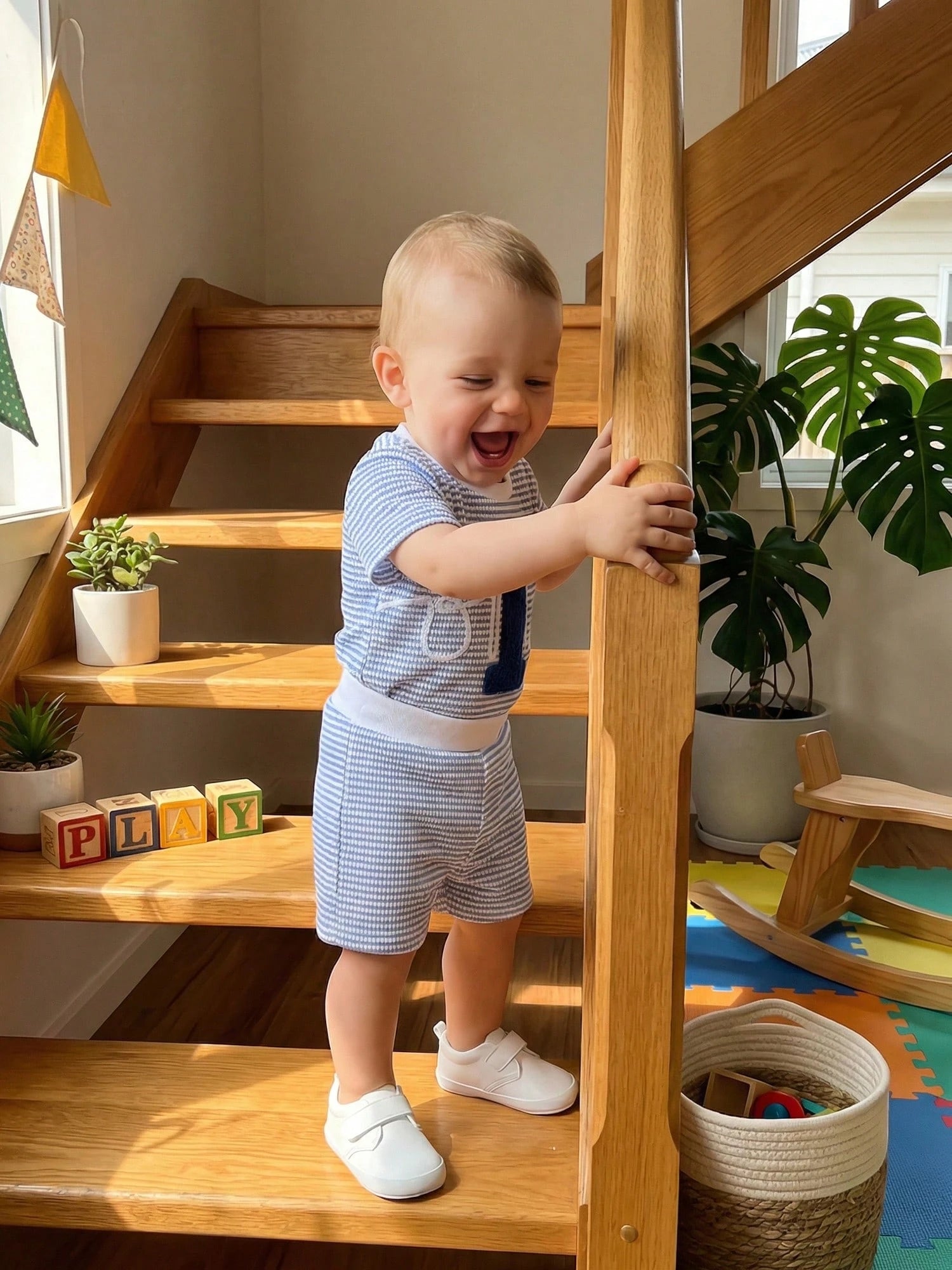 Baby Boys First Birthday Outfits Adorable Number Embroidery Striped Short Sleeve Round Neck Tops And Shorts Set