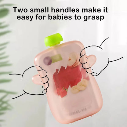 Baby Food Pouch, Squeeze-Proof Puree Container, Feeding Assist Tool For Babies, Mess-Free