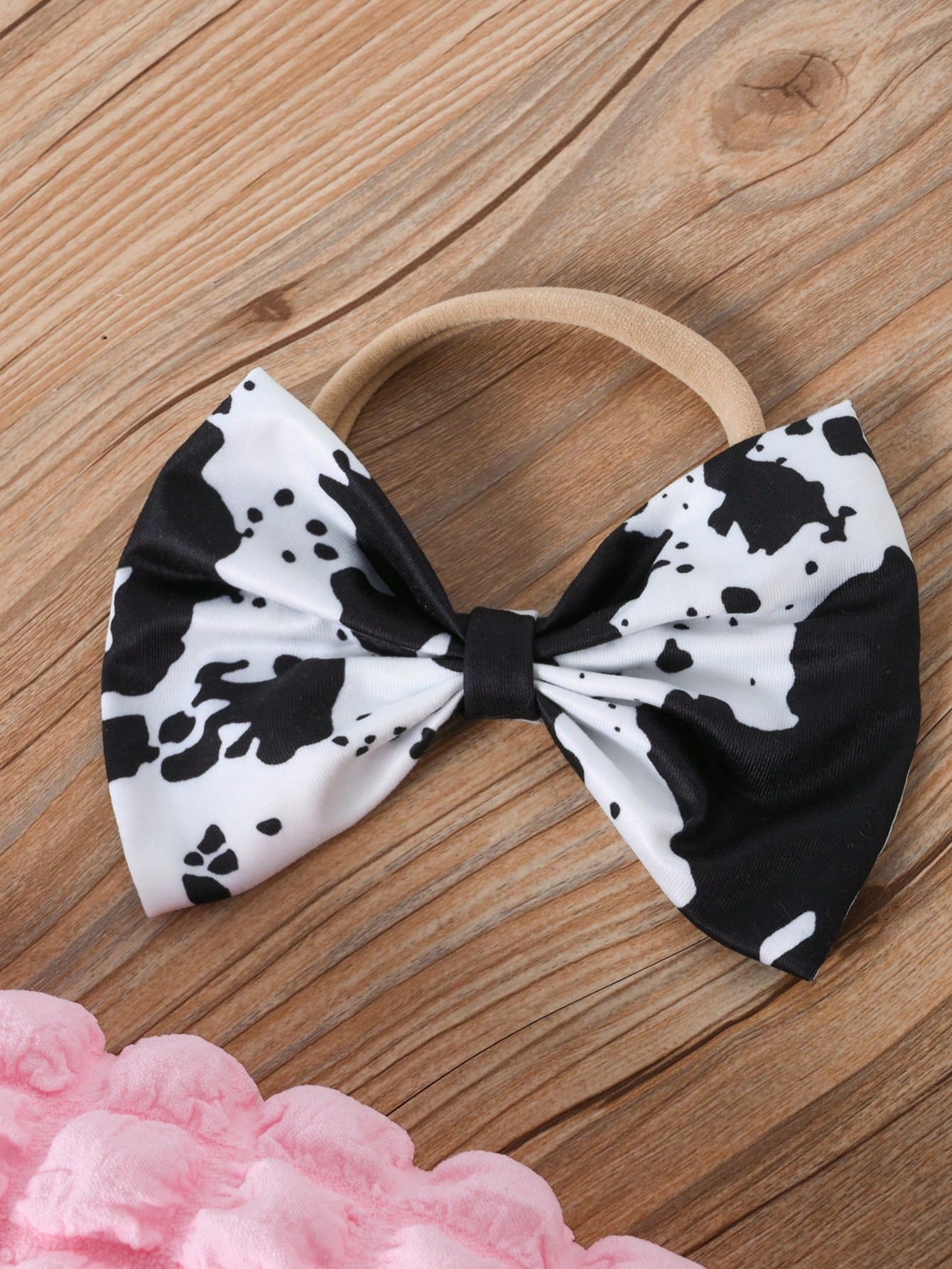 Baby Girl 3pcs/Set Round Neck Bubble Long Sleeve Bodysuit + Flared Pants + Bow Headband
