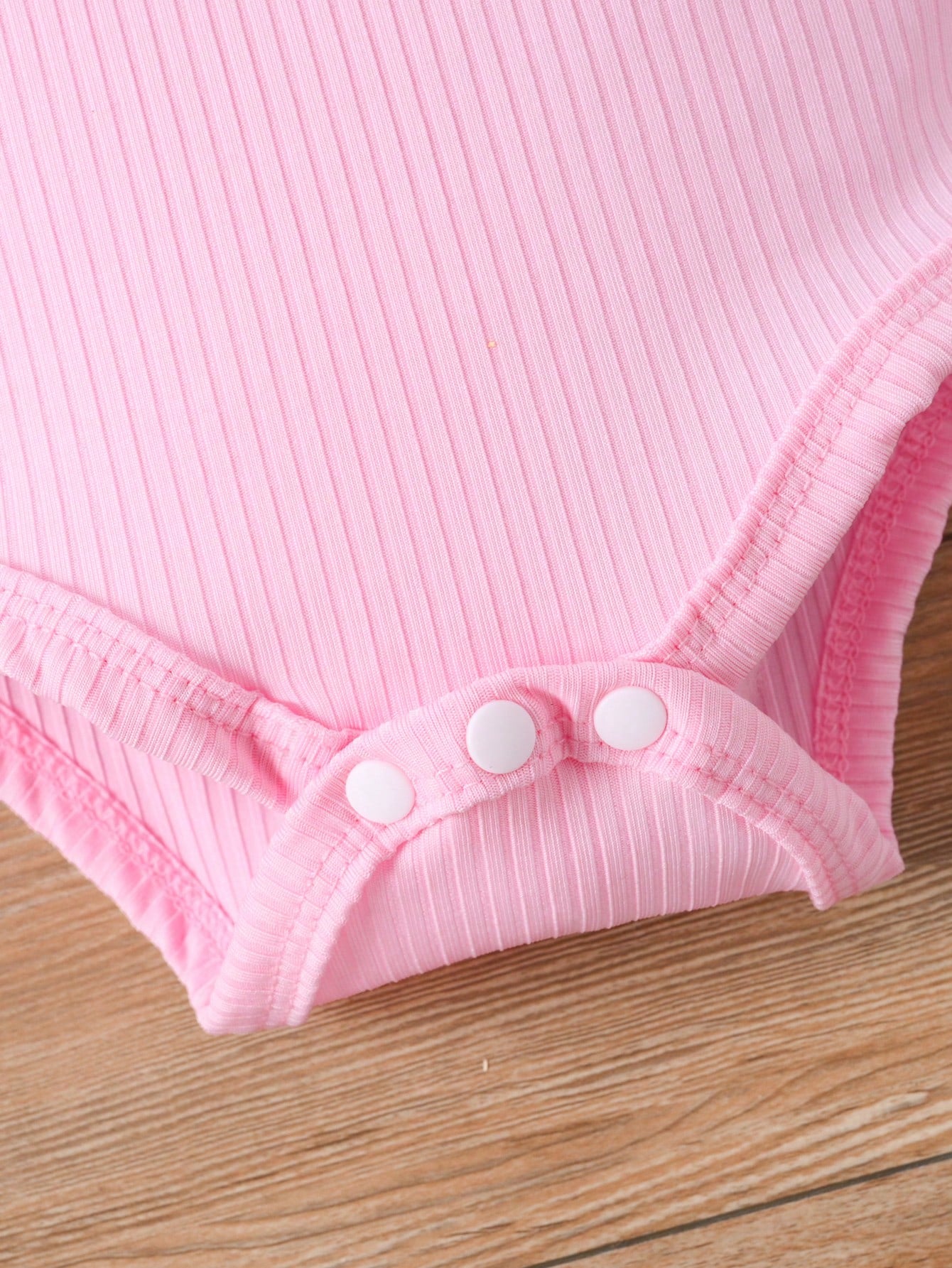 Baby Girl 3pcs/Set Round Neck Bubble Long Sleeve Bodysuit + Flared Pants + Bow Headband