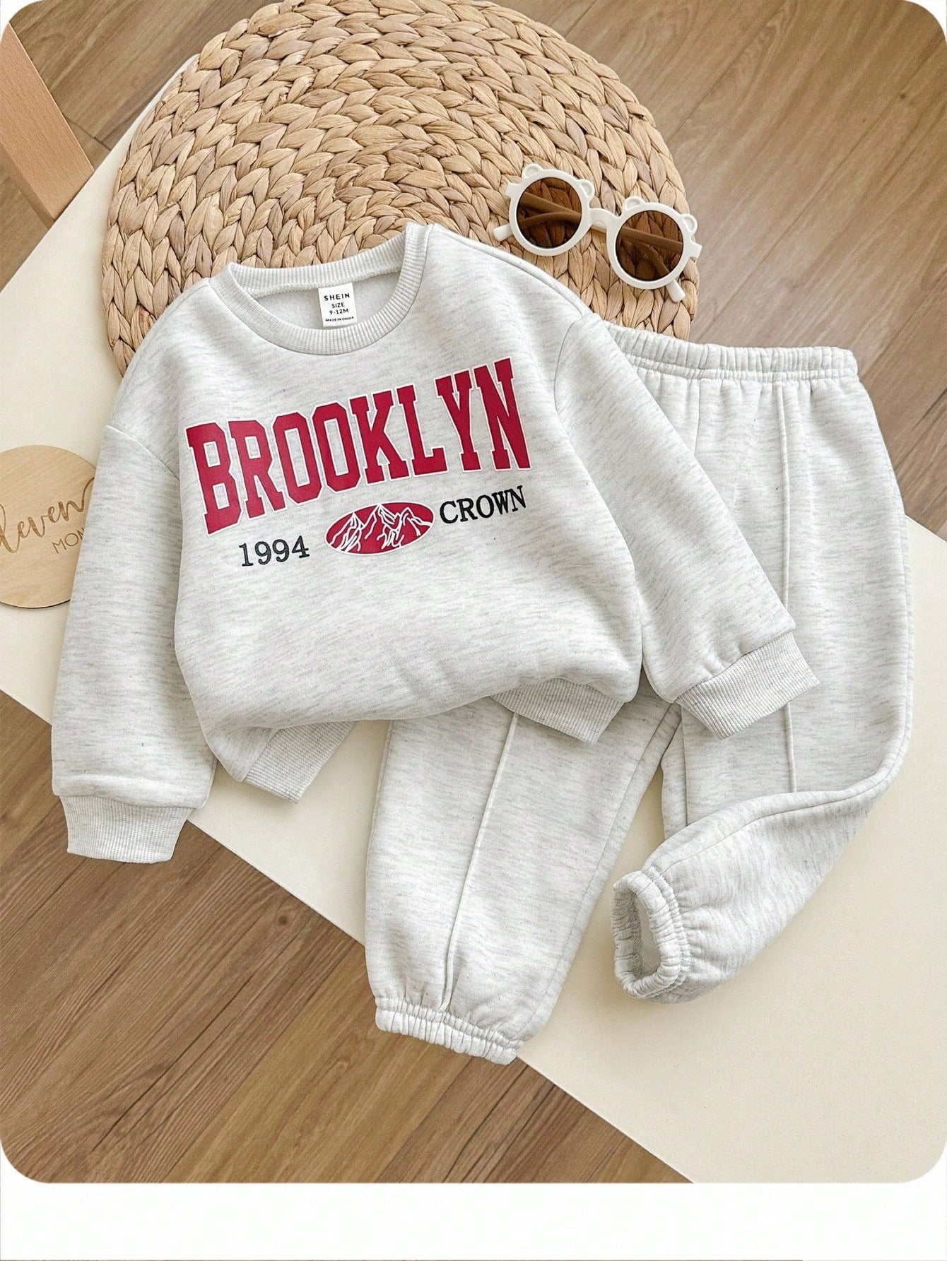 Baby Girl Knitted Solid Color Crew Neck 3D Bow Casual Fleece Lined Brushed Thick Sweatshirt And Long Autumn Winter Pants 2-Piece Set