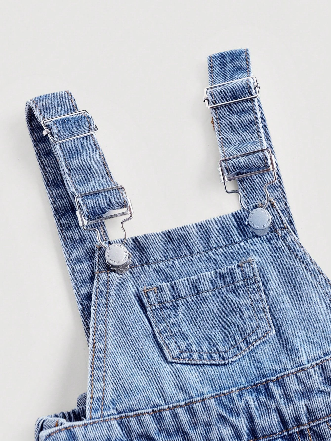 Baby GirlLoose Fit Denim Overalls With 3D Bow Decor At Back Waist,Summer Outfits,Casual And Fashionable Vacation Outfits,Street Wear,2000s Style,Comfortable And Soft Denim,Comfortable And Soft