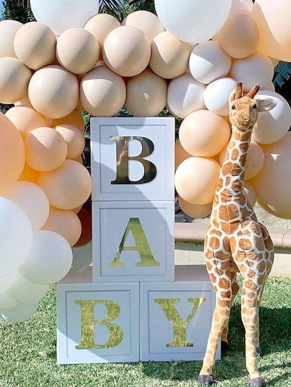 Baby Party Decorations, Including Baby Balloon Box, Letter Blocks, Suitable For 1st Birthday Party For Boys And Girls, Teddy Bear Theme Baby Shower, Bridal Shower, Gender Reveal Party, Etc.