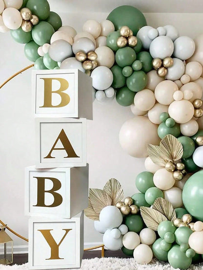 Baby Party Decorations, Including Baby Balloon Box, Letter Blocks, Suitable For 1st Birthday Party For Boys And Girls, Teddy Bear Theme Baby Shower, Bridal Shower, Gender Reveal Party, Etc.